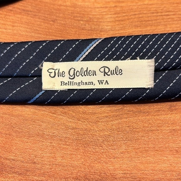 Givenchy Diagonal Striped Navy Blue Gray Mens Necktie - Picture 6 of 6